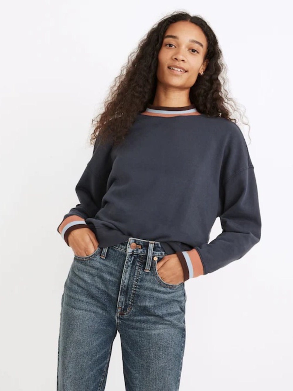 Madewell (Re)sourced Cotton Studio Ringer Mockneck Sweatshirt